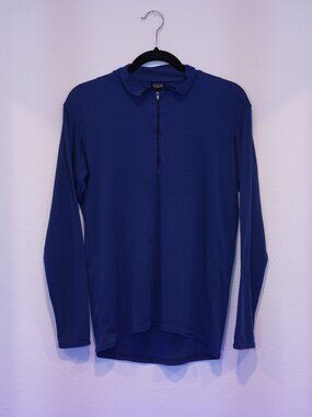 VINATGE Patagonia Capilene Men's Blue 1/4 Zip Base Layer Shirt Size Medium